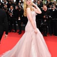 Elle Fanning Attends the Cannes Film Festival in a Blush-Pink Ball Gown