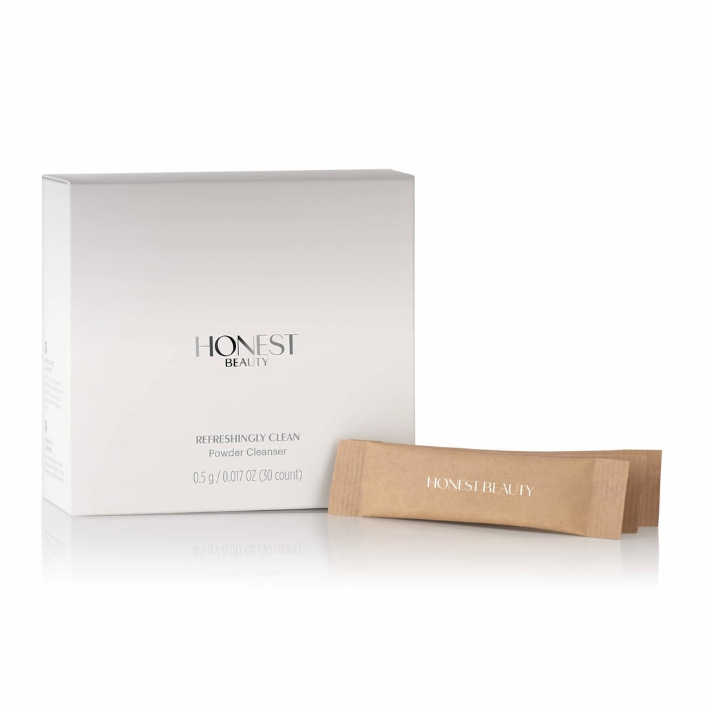 While the whole range of products is beautiful, from formula to packaging, we were especially impressed by her Refreshingly Clean Powder Cleanser ($22). Jessica was inspired to create this product after a trip to Asia, where she discovered mildly exfoliating powder washes that you could mix with a bit of water in the palm of your hand. The businesswoman took this innovative concept further by packaging it in what looks like a sugar packet, making it incredibly travel friendly. 
The formula contains chamomile, calendula, and aloe, three ingredients she loves for their soothing properties. "At my grandmother's house growing up, she used to have an aloe vera plant," Jessica explained. "She would rip a leaf off whenever anything happened to me and slather it on."