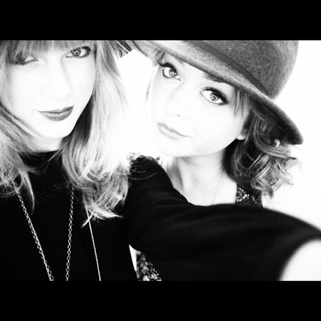 Sarah Hyland showed support for her friend Taylor Swift's new song "Out of the Woods."
Source: Instagram user therealsarahhyland