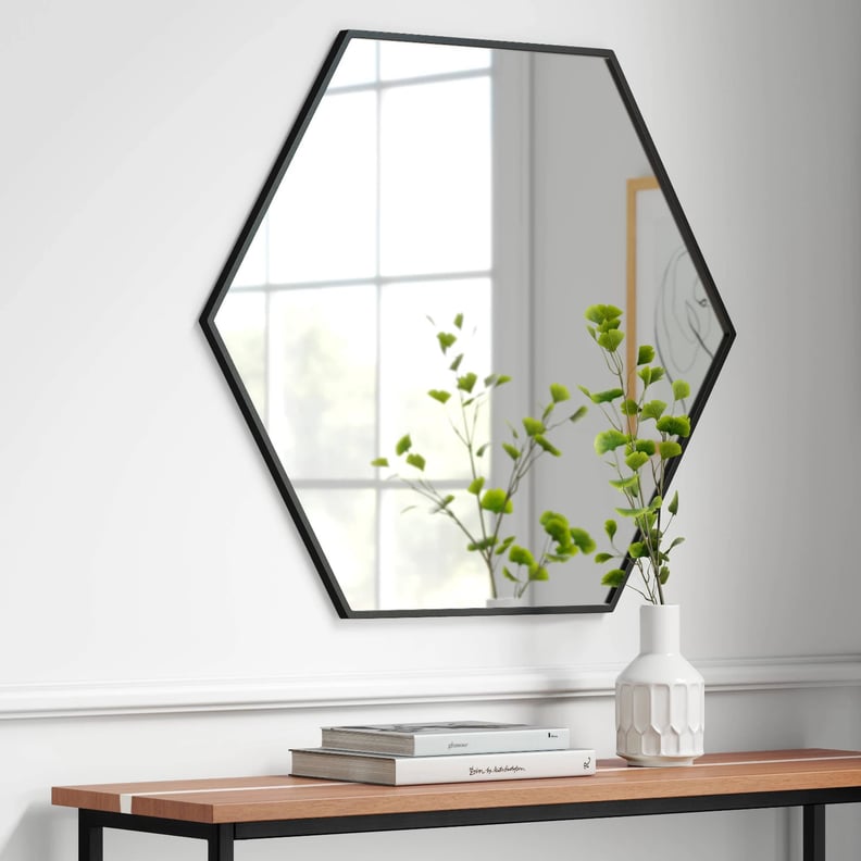 Project 62 30" x 26" Metal Hexagon Mirror MDF Back