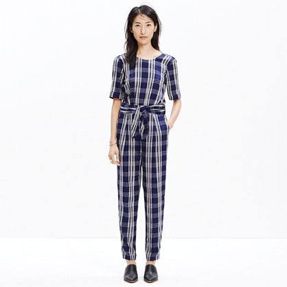 Madewell Mott Tie-Waist Jumpsuit in Inkcheck