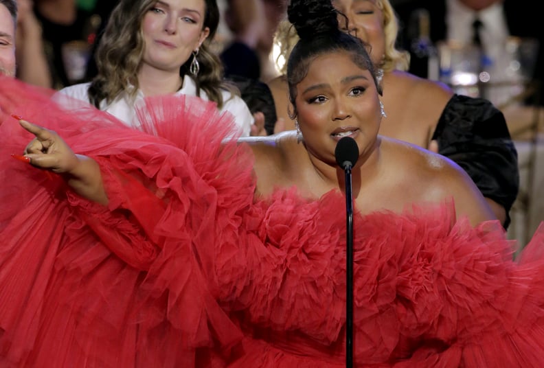 LOS ANGELES, CALIFORNIA - SEPTEMBER 12: 74th ANNUAL PRIMETIME EMMY AWARDS -- Pictured: Lizzo accepts the Competition Award for 