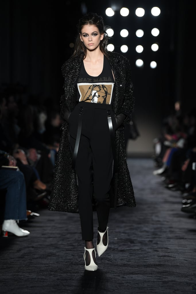 For Her Second Look, She Wore a Long, Sequin Embroidered Jacket