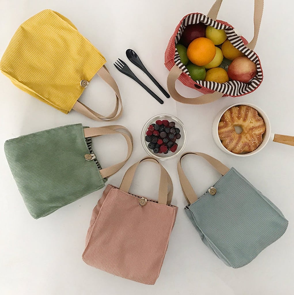 A Stylish Lunch Bag: Corduroy Simple Lunch Tote