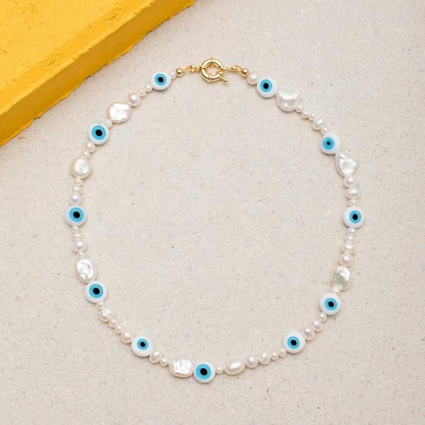 Eliou Pearly-Eyed Turquoise Necklace