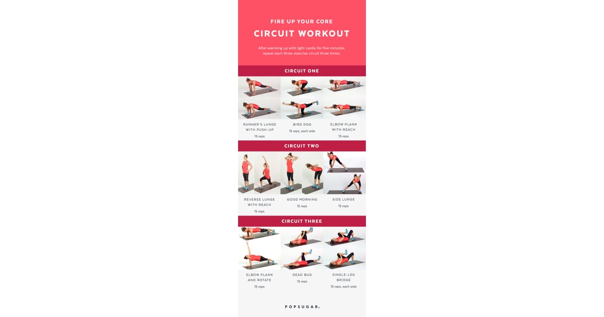 Fire Up Your Core Circuit Workout | Printable Bodyweight ...