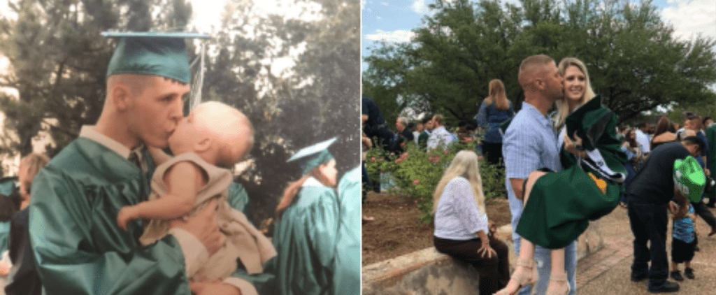 Teen’s Graduation Photos With Dad 18 Years Apart