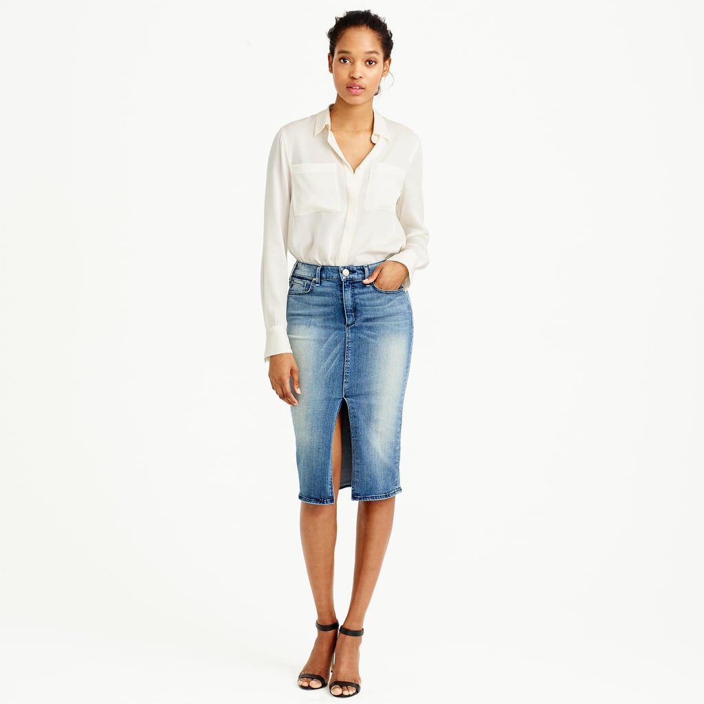 "Denim skirts may be having a moment, but I'm not a big fan of distressed and frayed styles, which could come across as juvenile. Instead, I'm adding McGuire's Marino denim skirt ($220) to my cart, aka the polished and adult way to embrace the trend." — SS