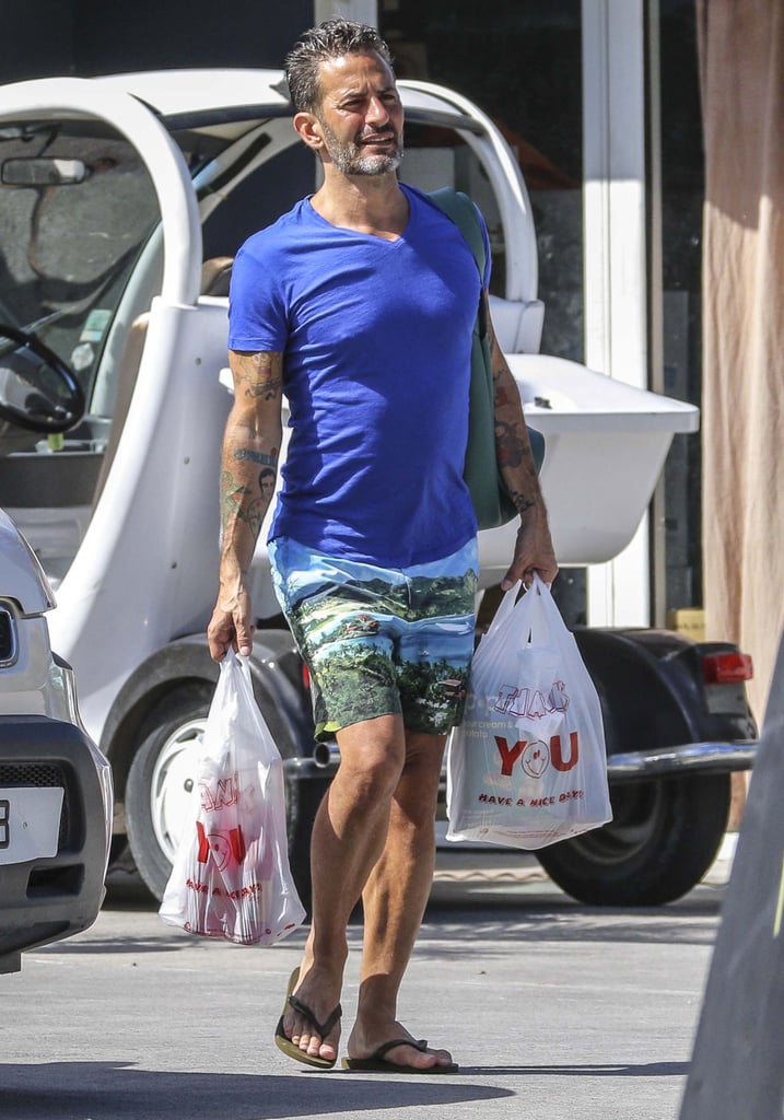 Marc Jacobs went grocery shopping in St. Barts on Saturday.