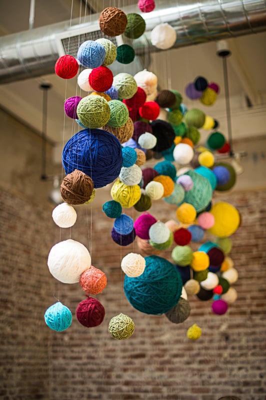 DIY Yarn Chandelier