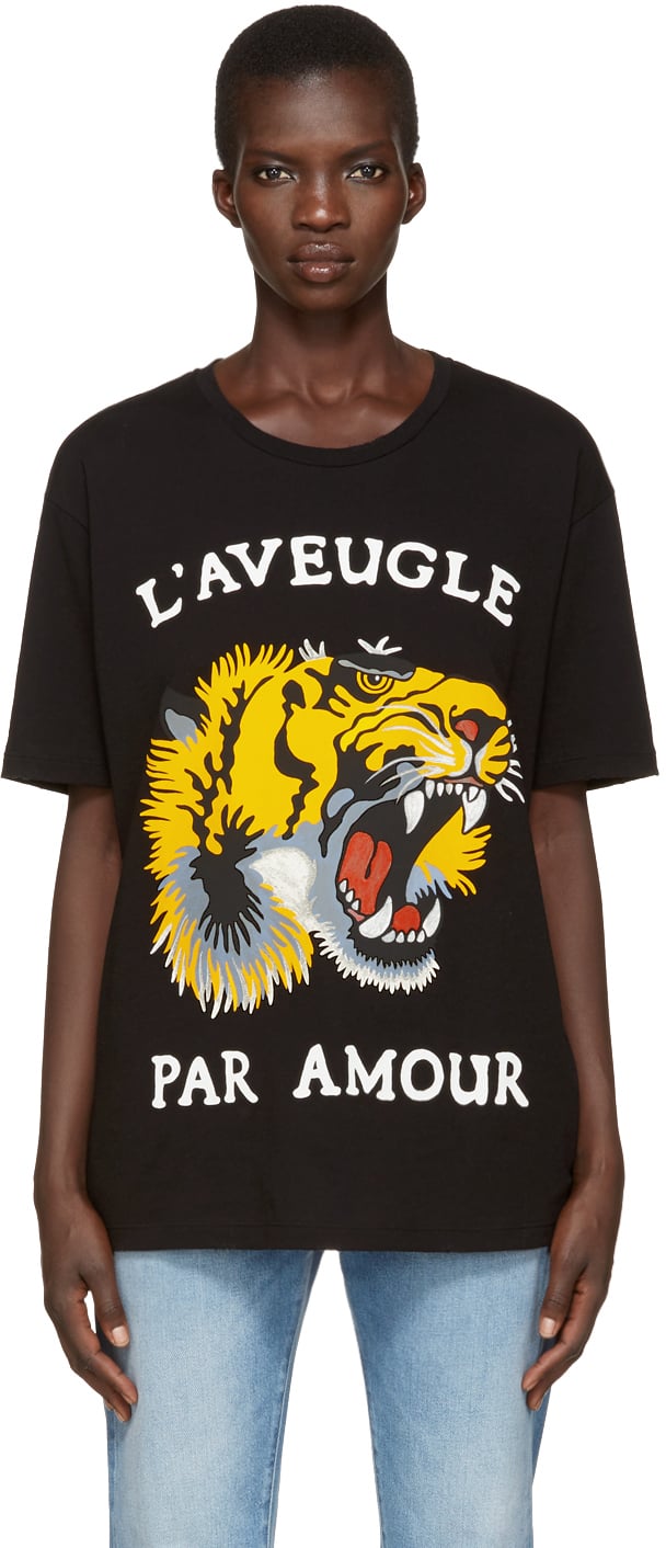 Gucci Black Roaring Tiger T-Shirt | 15 Cool Graphic T-Shirts With Sayings  That Won't Make You Cringe | POPSUGAR Fashion Photo 6