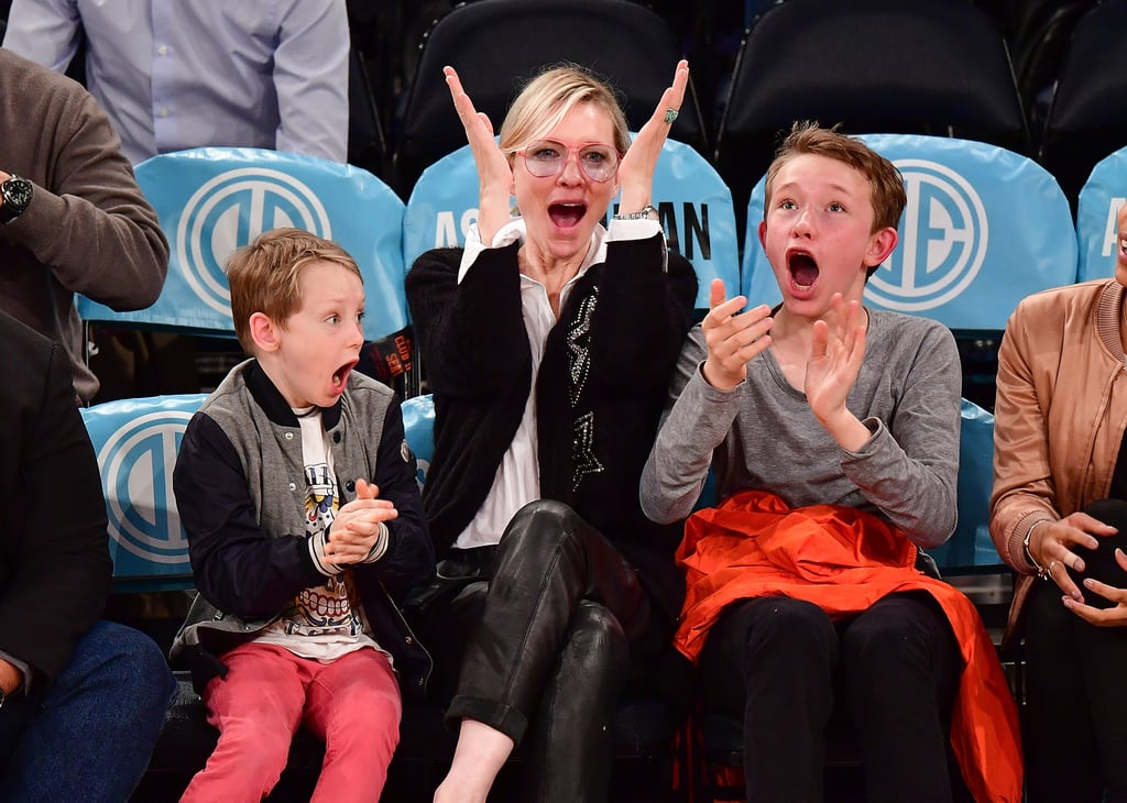 Cate Blanchett and Sons at Knicks Game November 2016