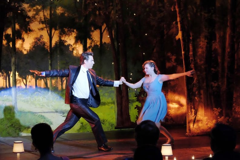 Here she is dancing on stage with Johnny.
