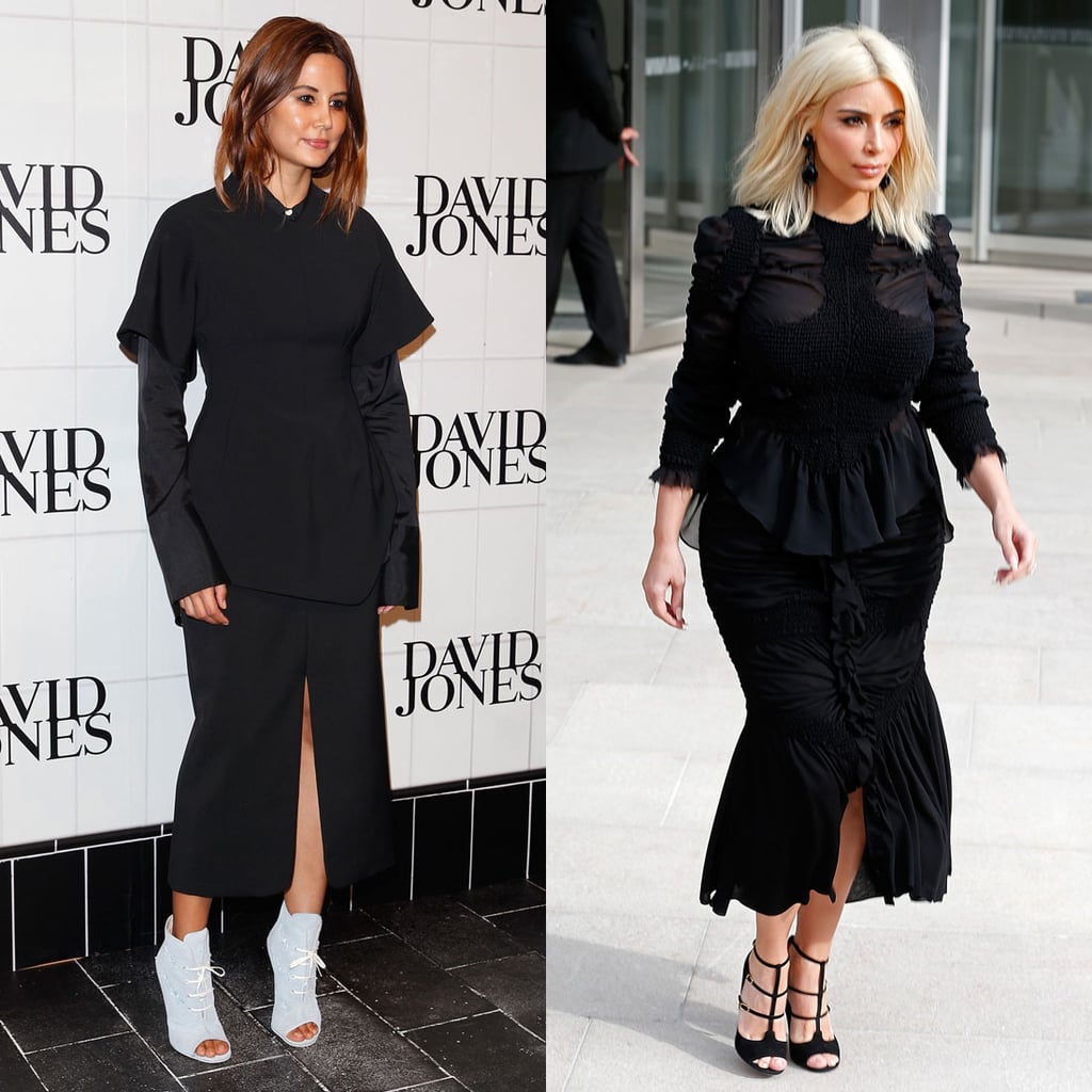 Kim played with volume in Louis Vuitton at PFW, but Christine's always been a pro at balancing proportions.