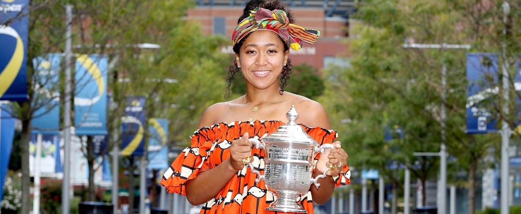 Naomi Osaka's 2020 US Open Head Wrap and Orange Dress