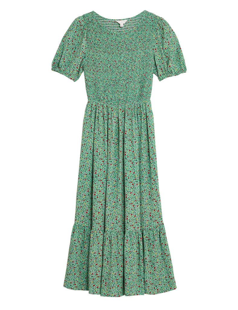 M&S X Ghost Floral Puff Sleeve Shirred Midi Dress