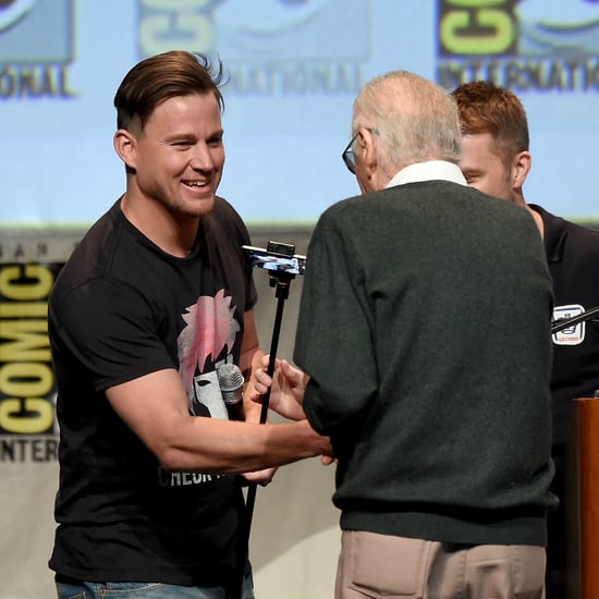 Channing Tatum Helps Stan Lee Off Stage at Comic-Con