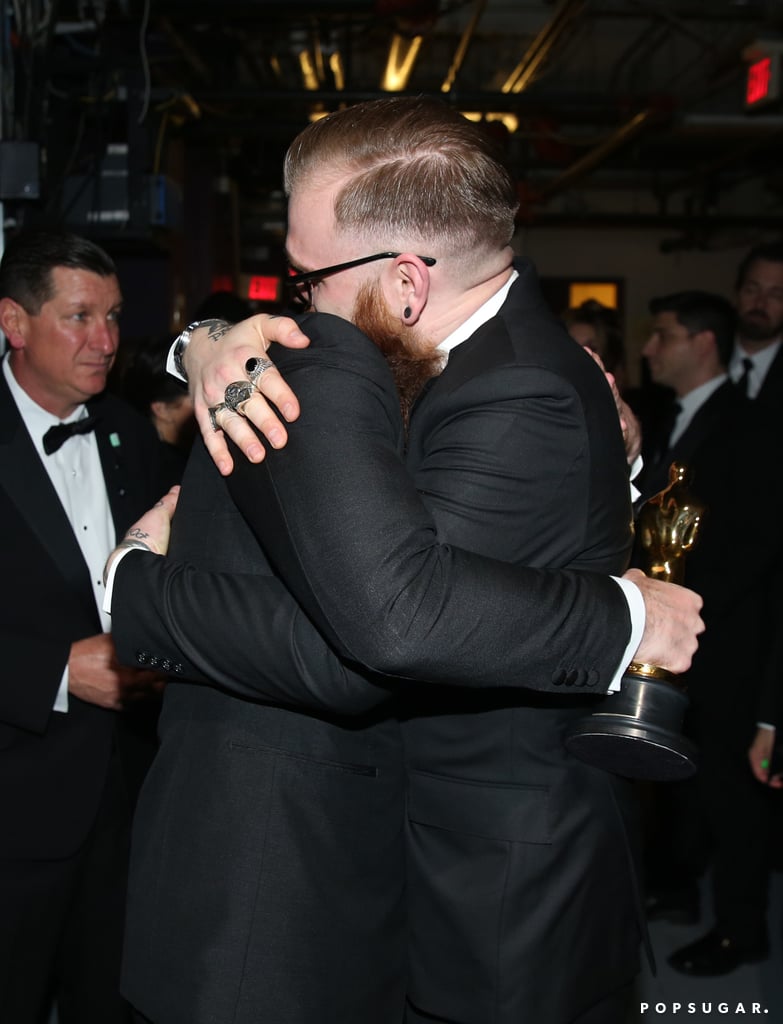 Tom congratulated Leo with a hug after his first Oscar win in 2016.