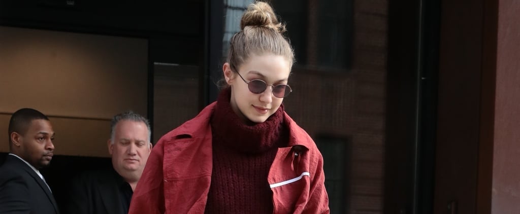 Gigi Hadid's Black Leather Sneakers