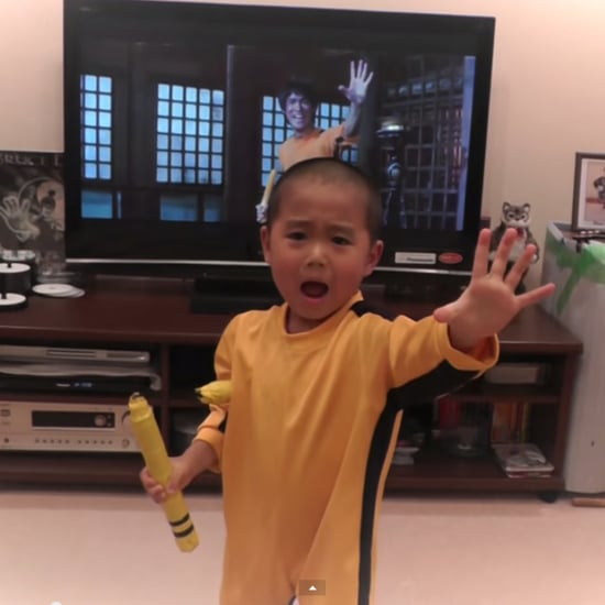 Boy Imitates Bruce Lee Game of Death Nunchaku Scene