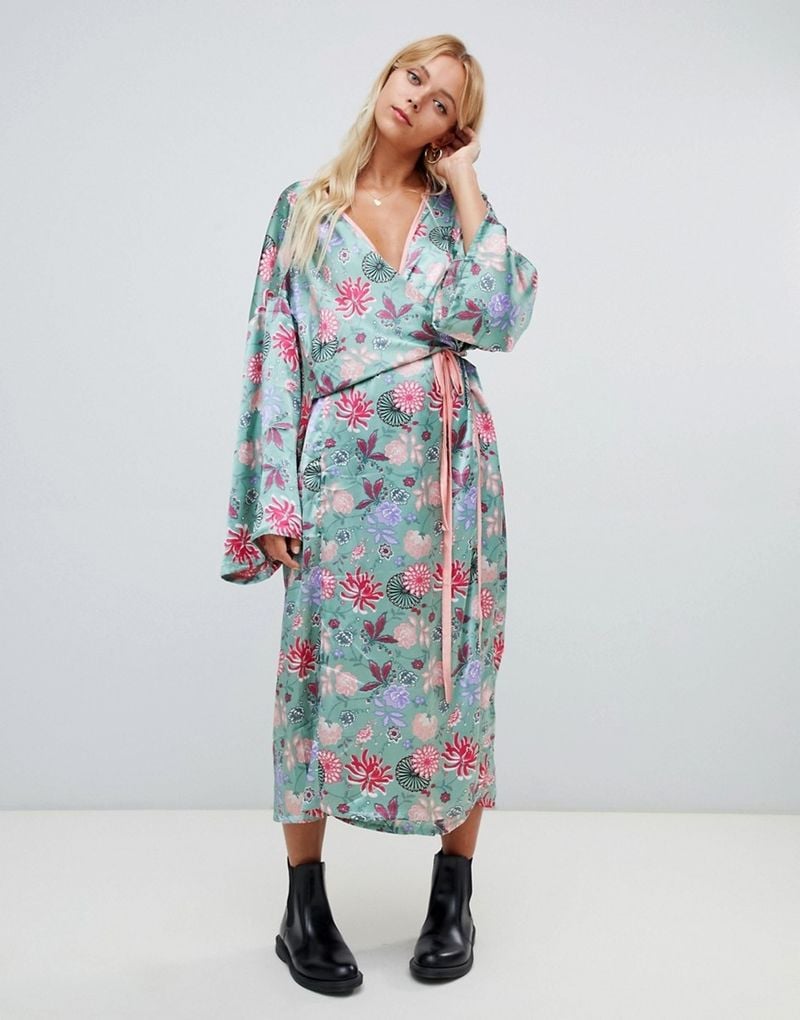 Glamorous Floral Satin Maxi Dress