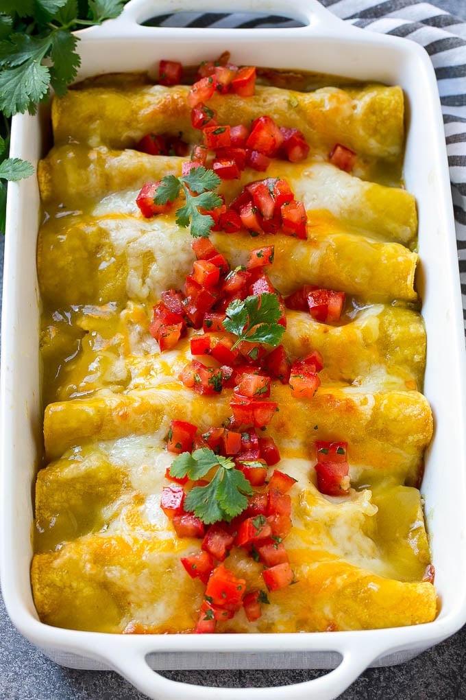 Green Chile Chicken Enchiladas