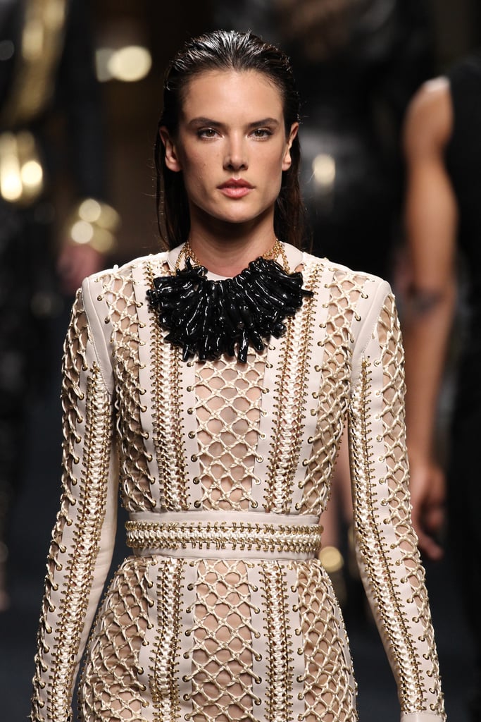 Alessandra Ambrosio Walks Balmain Men's Fashion Show