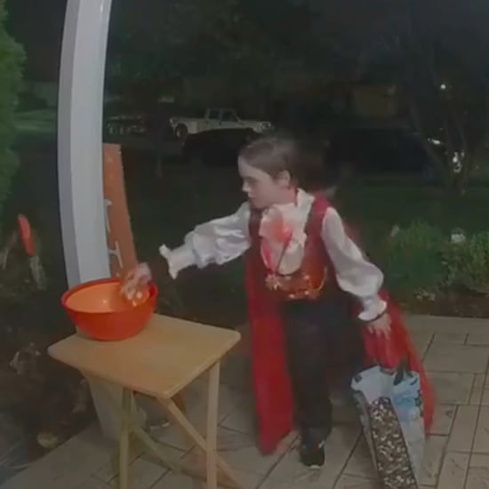Trick-or-Treater Puts Candy in Empty Bowl on Halloween