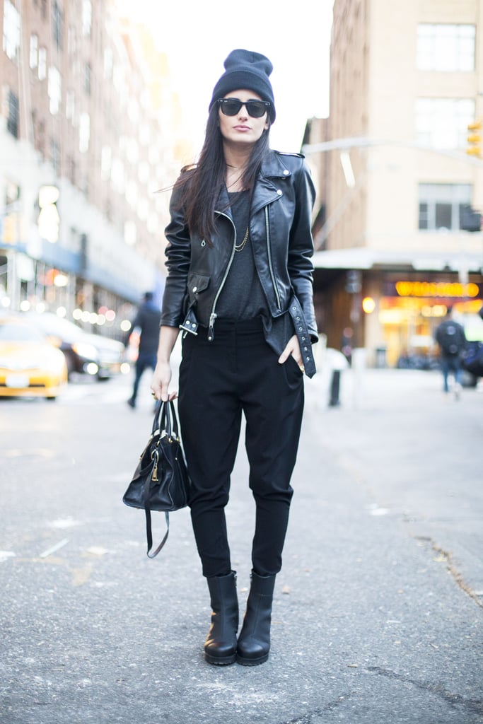 Give your edgy look a Winter upgrade with a cozy beanie and boots. 
Source: Le 21ème | Adam Katz Sinding