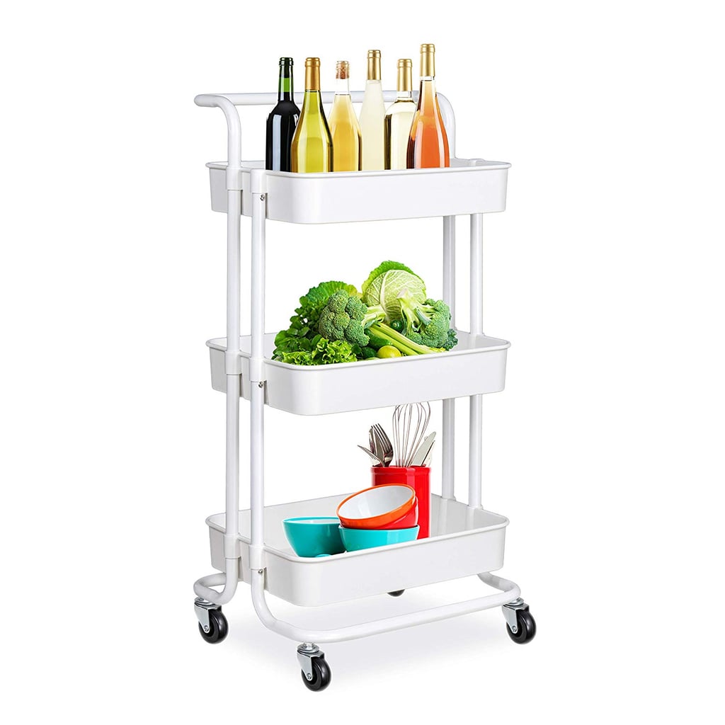 Alvorog 3Tier Rolling Utility Cart Easy to Use Kitchen Organisers