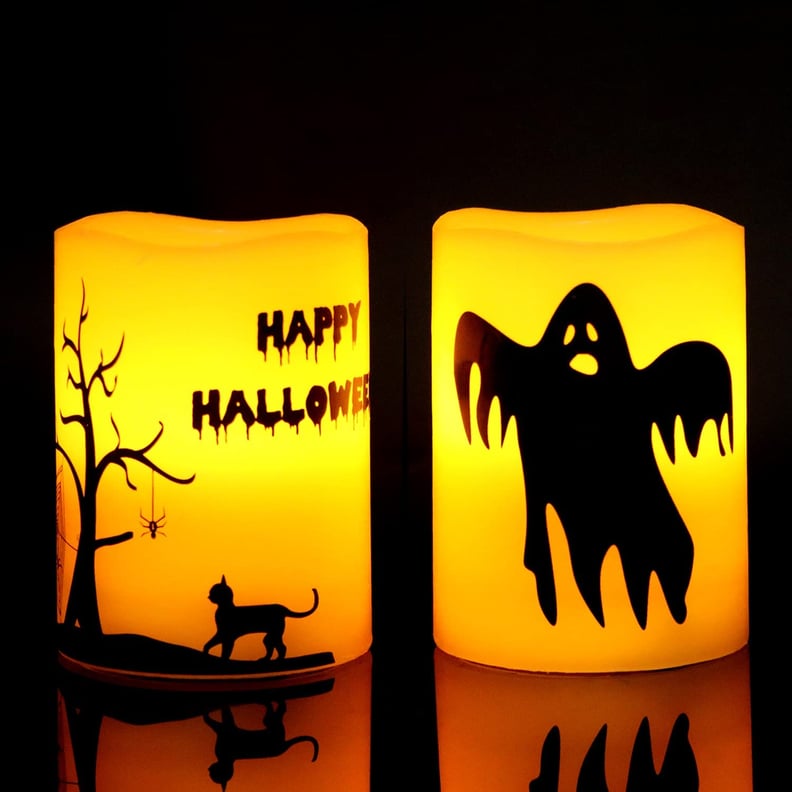 GenSwin Halloween Ghost Cat Flameless Candles