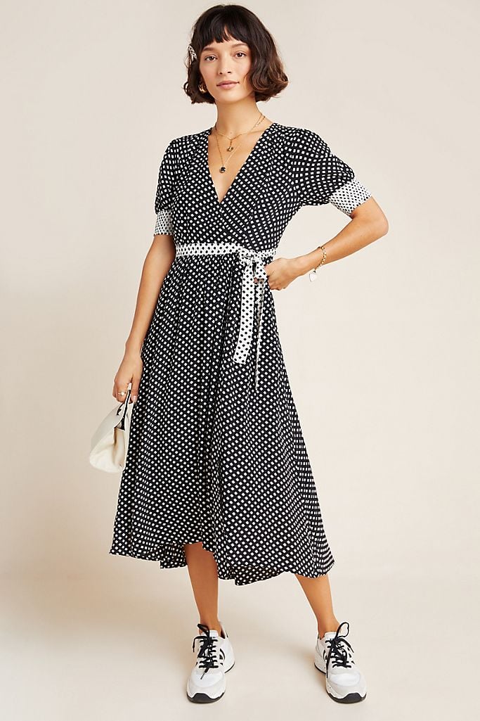Breanna polka shop dot wrap dress