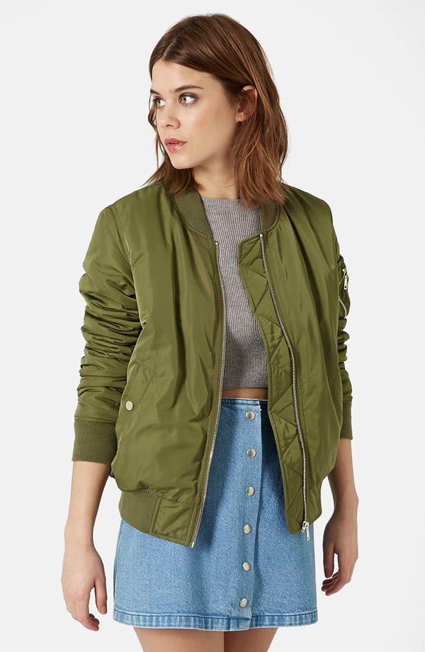 Topshop Bomber Jacket ($105) | Fall Coat Trends 2015 | POPSUGAR Fashion ...