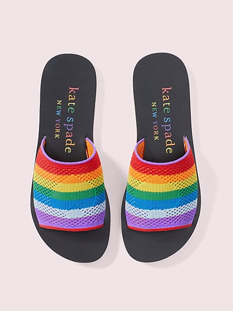 Kate Spade New York Rainbow Intarsia-Knit Slide Sandals