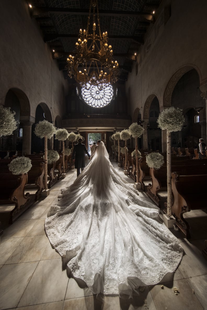 The Bride Styled Her Wedding Dress With a 26-Foot-Long Veil