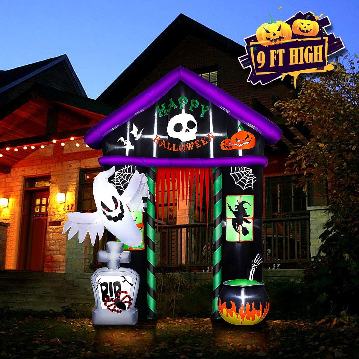 Halloween Haunted House Castle With Skeletons Inflatable ...