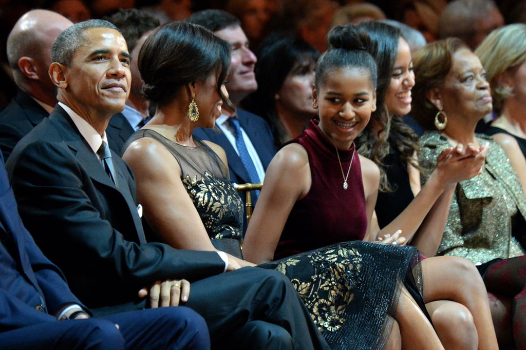 When Michelle and Sasha giggled during a Christmas celebration.