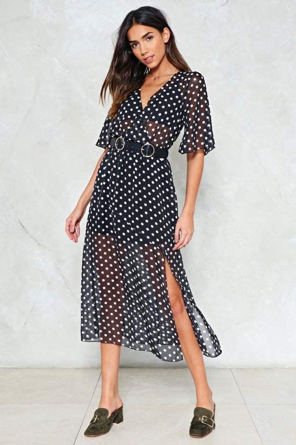 Nasty gal black store polka dot dress