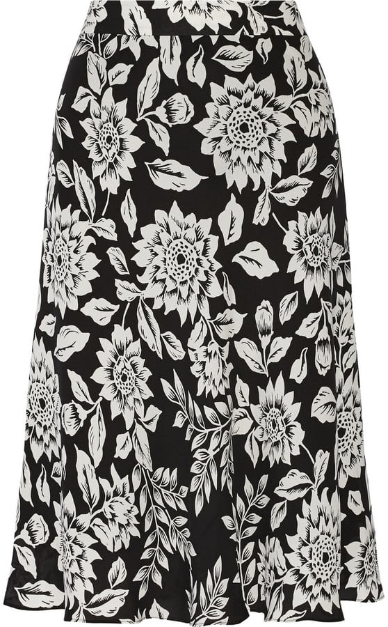 Theory Follett floral-print silk skirt ($325)