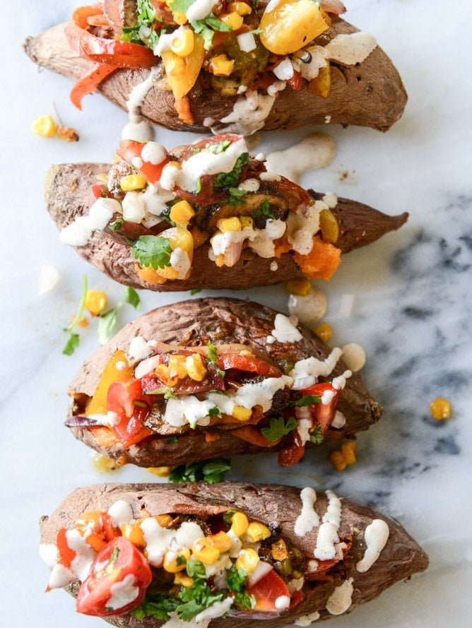 Veggie Fajita-Stuffed Sweet Potatoes