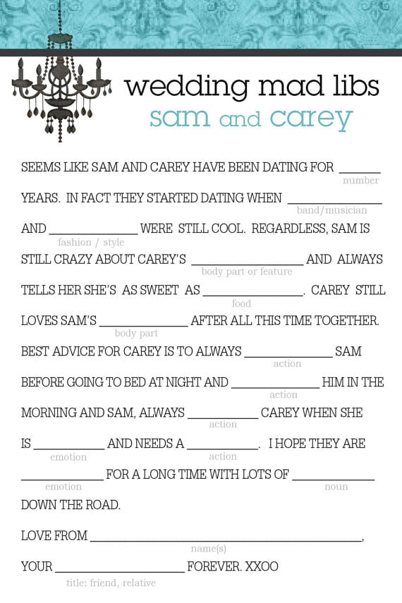 Rustic Glam Mad Libs