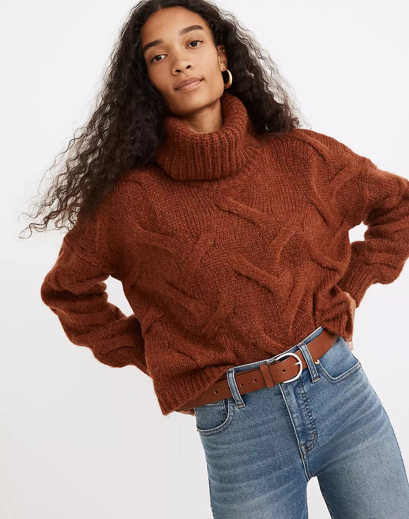 A Cold-Weather Essential: Somervell Modern Cable Turtleneck Sweater