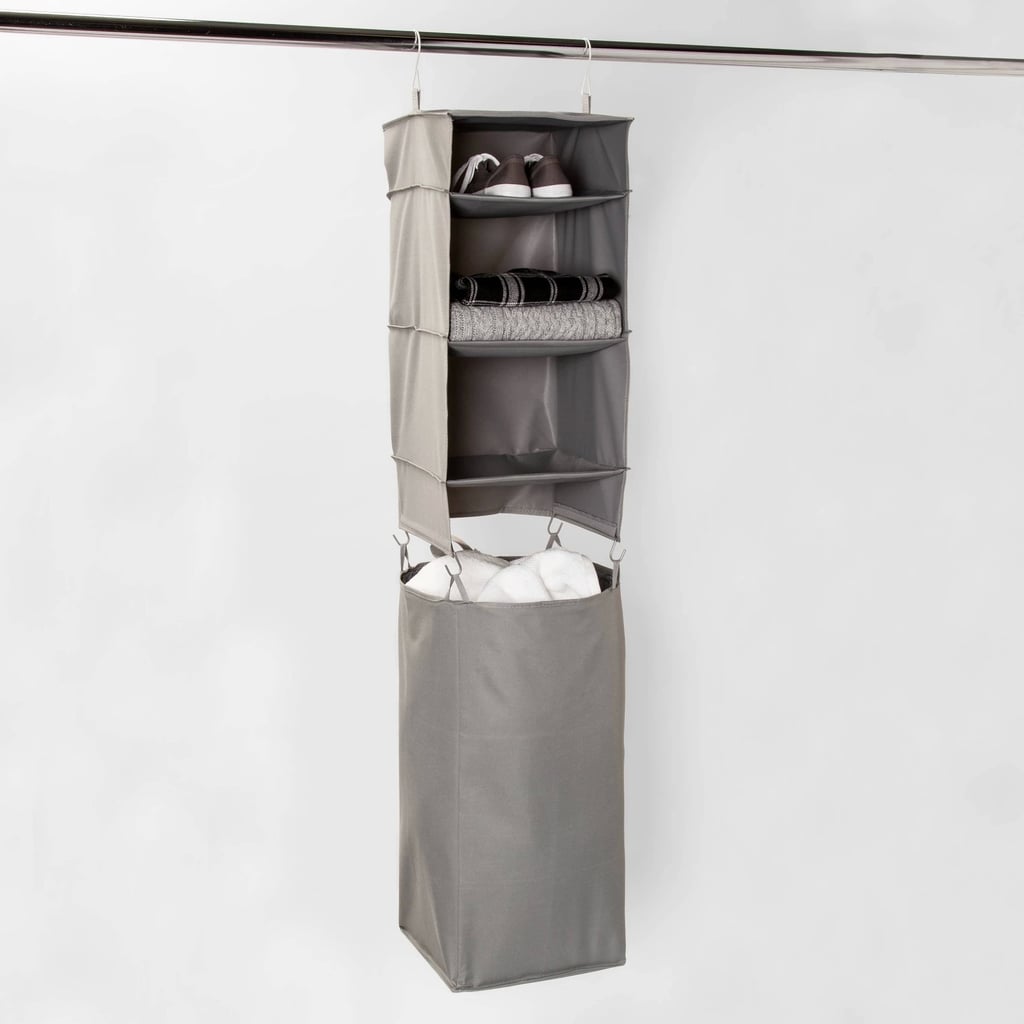 Hanging Closet Organiser With Detachable Hamper