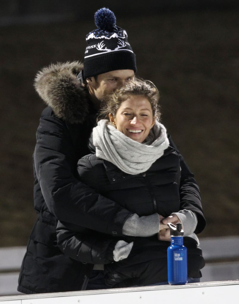 Gisele Bundchen and Tom Brady at Son Benjamin's Hockey Game