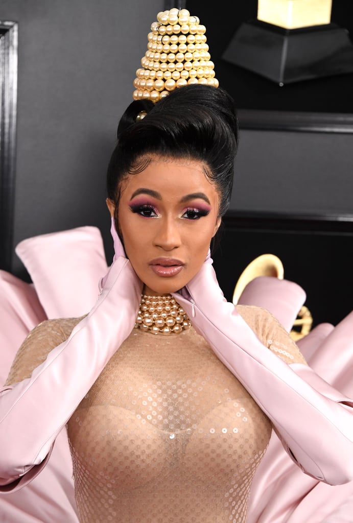 Cardi B's Pearl Hair Accessory at the Grammys