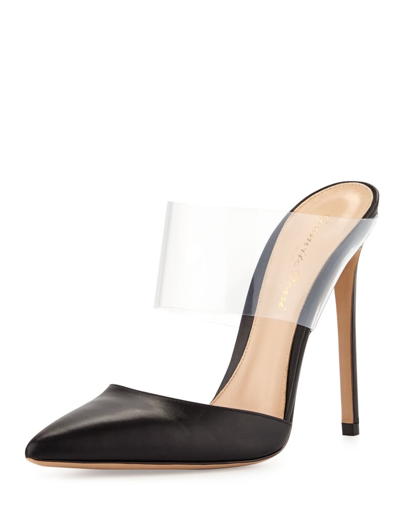 Gianvito Rossi Leather and PVC Slides ($760)