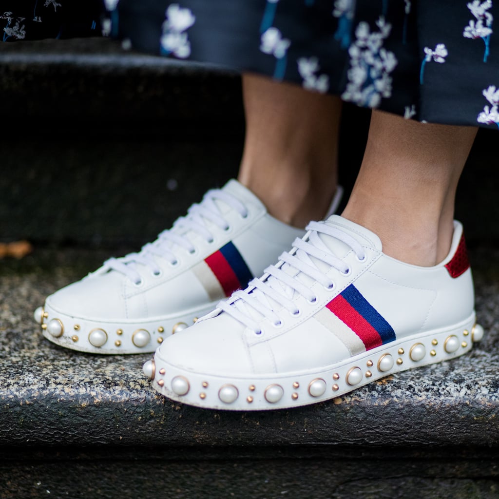 gucci pearl studded sneakers