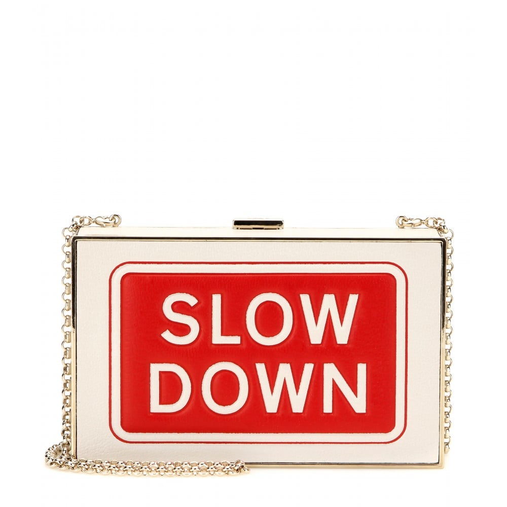I love this Anya Hindmarch Imperial Clutch ($1,450) because I need a reminder to stop and slow down, especially at this time of year. I'm in the mood to turn up the quirk, and this chain-strap bag fits the bill.
— SW