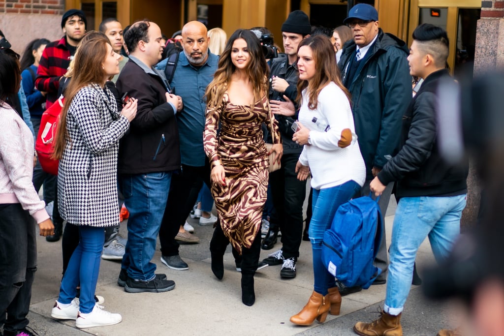 Selena Gomez Looks Incredible in This Tiger-Print Dress