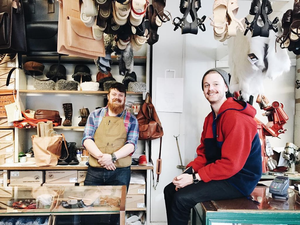 "Explored the neighborhood of Haga today in Gothenburg and came across the shop Haga Trätoffelfabrik — these two brothers own/run the shop and have the kindest souls. Looking forward to wearing my new bag and clogs, thanks guys!"